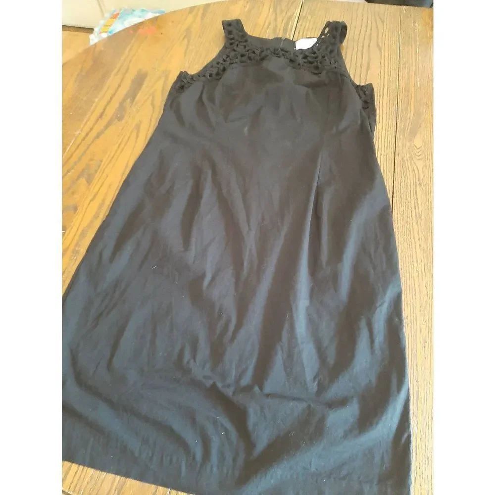 Size 14 Julian Taylor New York Black Lace Sleeveless Midi Dress Sundress